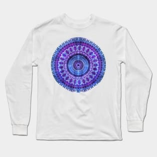 Vintage Purple Blue Mandala Long Sleeve T-Shirt